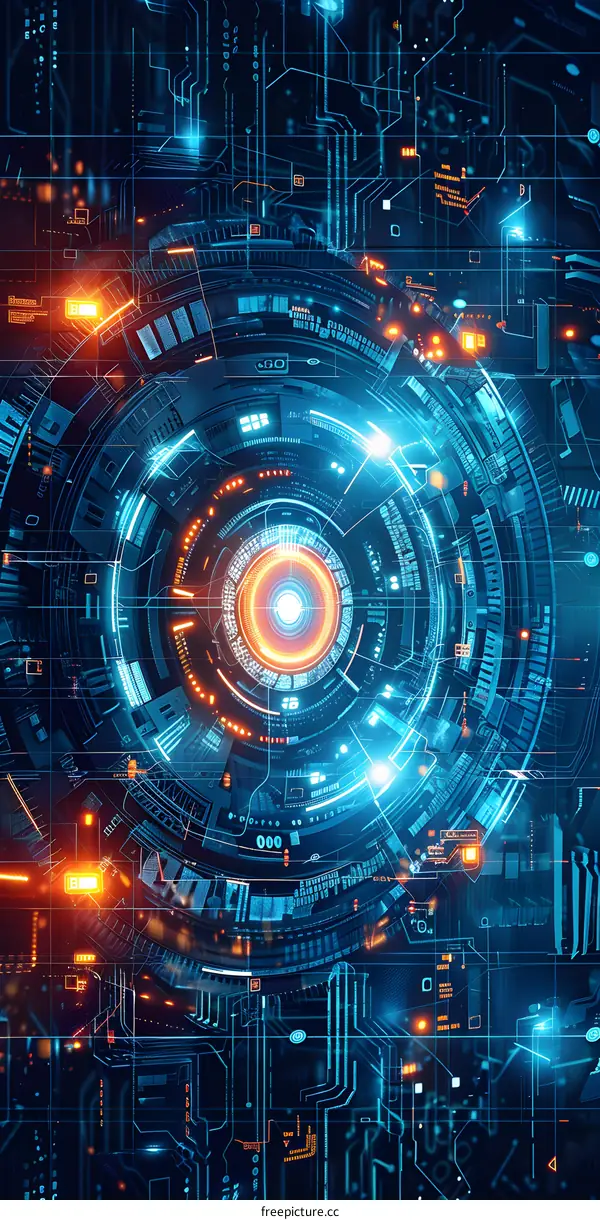 Abstract Futuristic Technology Circuit Board Design