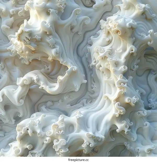 Abstract White Wave Painting