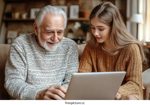 Grandparent and Grandchild Learning Together