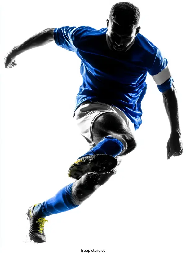Silhouette of a Football Player in Action
