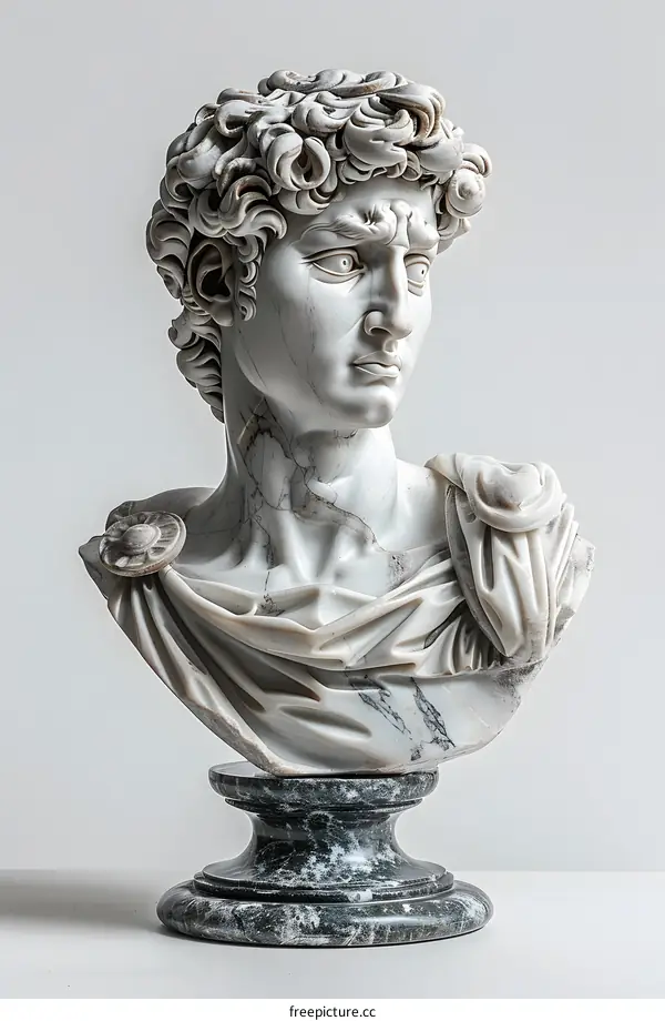 Marble Bust of a Man with a Draped Cloth