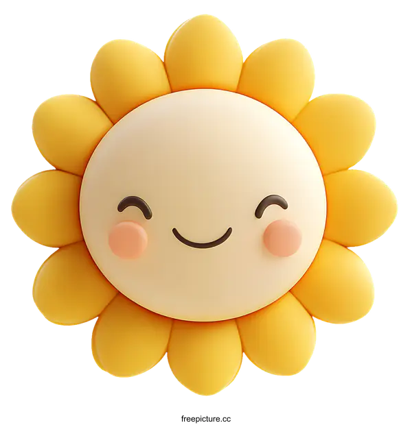 [Transparent Background PNG]Cartoon Cute Smiling Sunflower Illustration