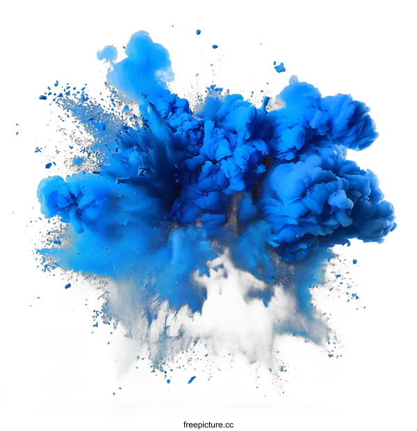 [Transparent Background PNG]Blue powder explosion