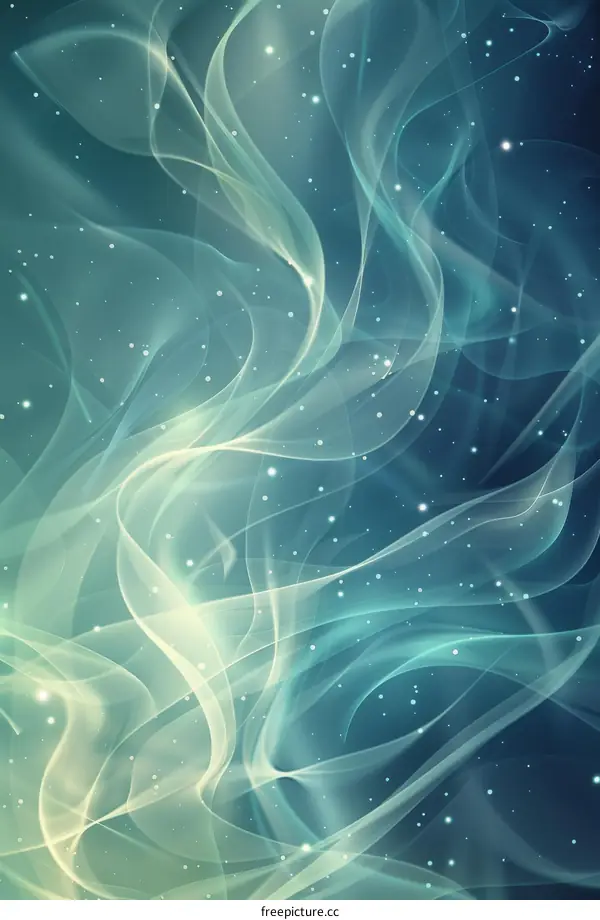 Abstract Teal and Beige Flowing Lines