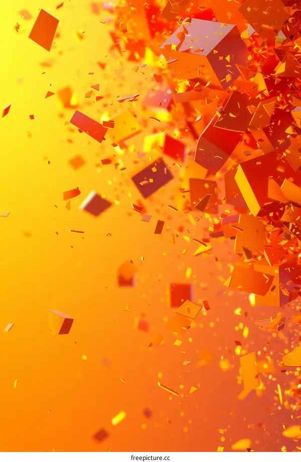 Chaotic 3D Render of Geometric Shapes