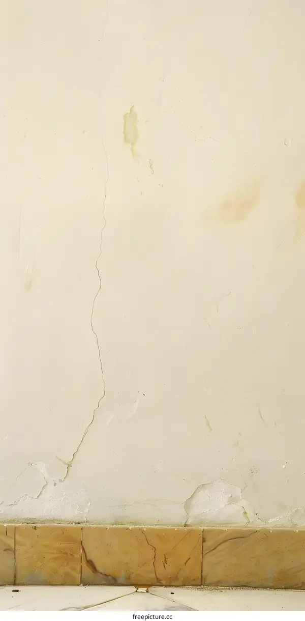 Cracked Wall Texture with Beige Tile
