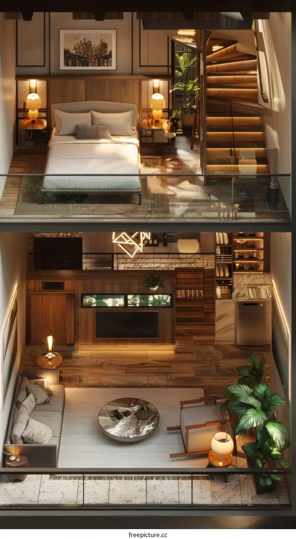 Modern Loft Apartment Design Illustration