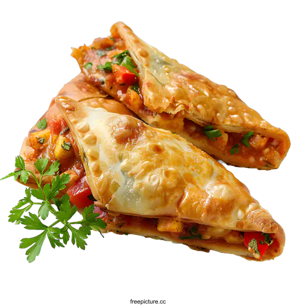 [Transparent Background PNG]Indian samosas pastries stuffed with vegetables