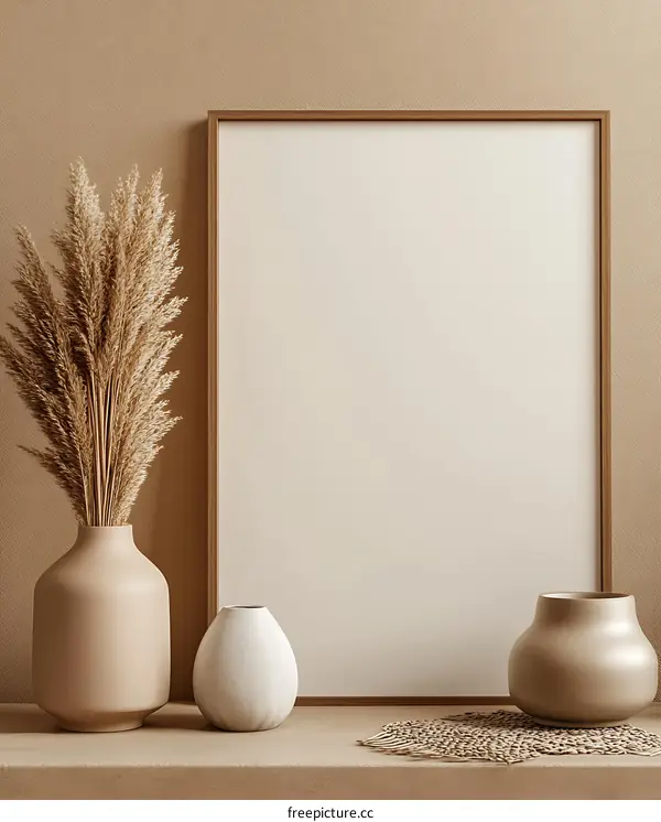 Empty Frame Display with Neutral Decor