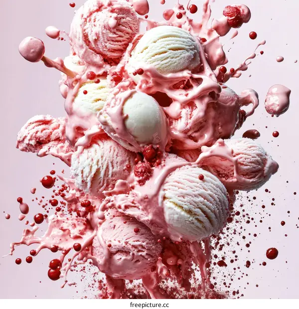 Ice Cream Explosion Dessert Photography