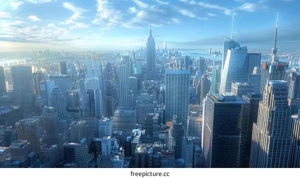 New York City Skyline Aerial View