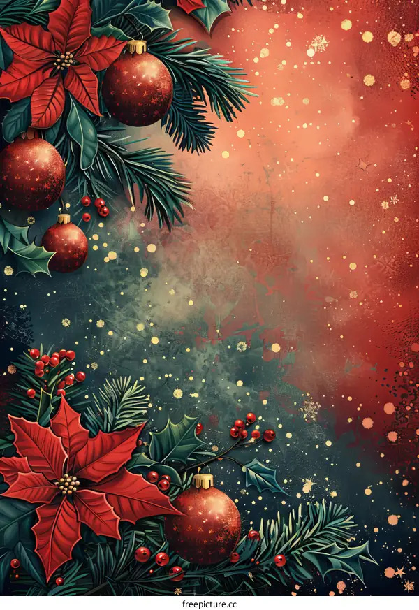 Red, Green & Gold Christmas Ornaments