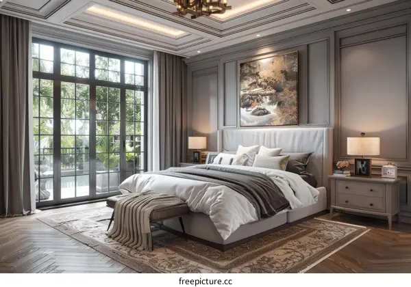 Luxury Modern Bedroom Interior Design Illustration
