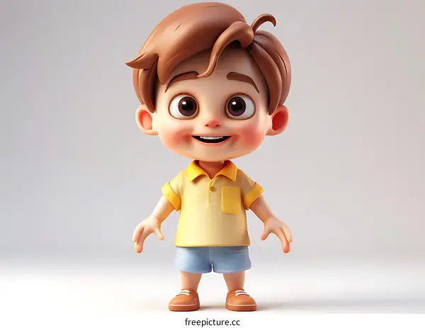 3D Cartoon Boy Illustration