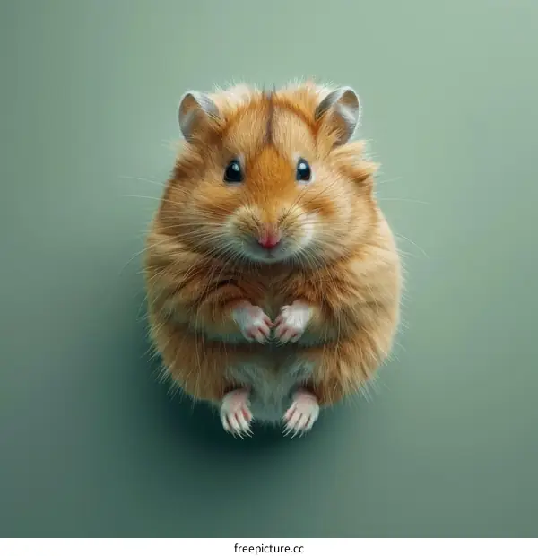 A cute hamster is looking at the camera