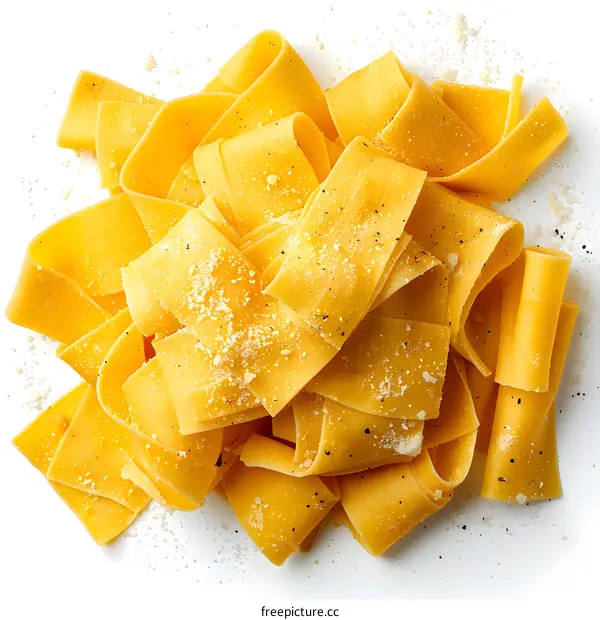 Italian pasta pappardelle with parmesan cheese
