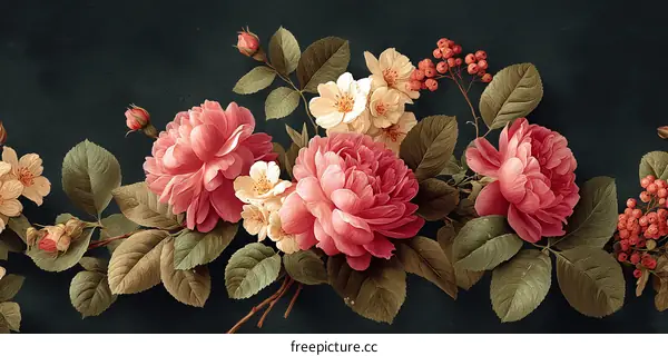 Vintage Floral Bouquet Illustration