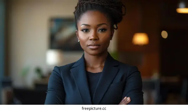 Confident African American Business Woman Portrait