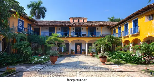 Traditional Spanish Colonial Courtyard