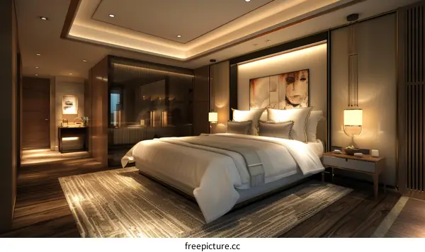 Modern Luxury Bedroom Interior Design Illustration