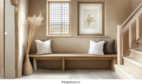 Rustic Wooden Entryway with Neutral Decor