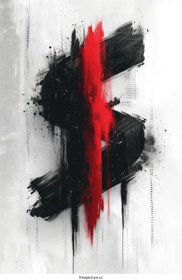 Black and red grunge dollar sign