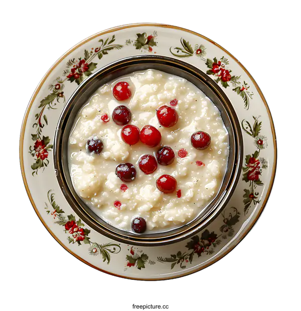 [Transparent Background PNG]rice pudding with cranberries
