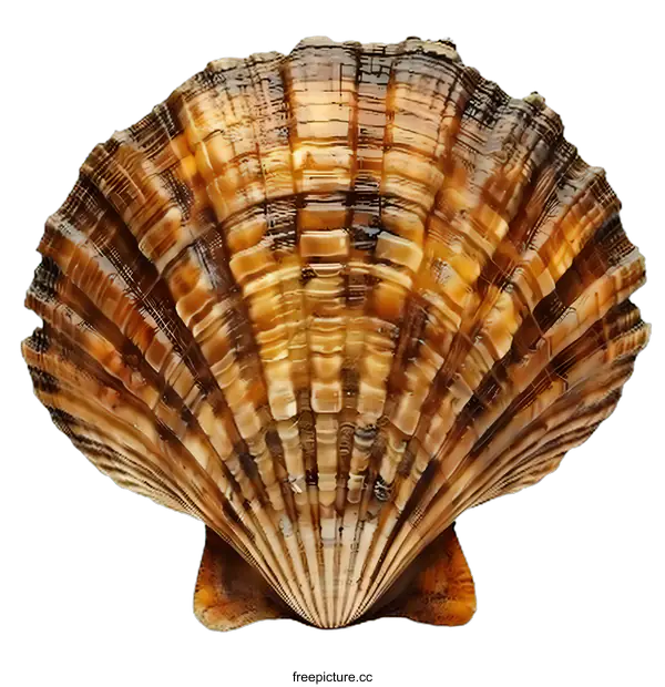 [Transparent Background PNG]A beautiful seashell with a scalloped edge.