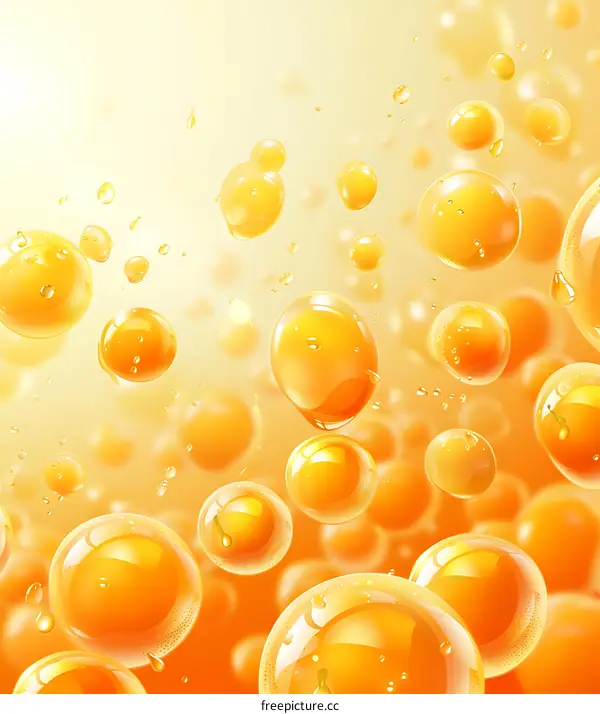 Abstract Background with Golden Bubbles
