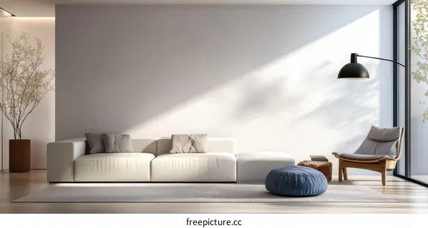 Modern Minimalist Living Room Design Illustration