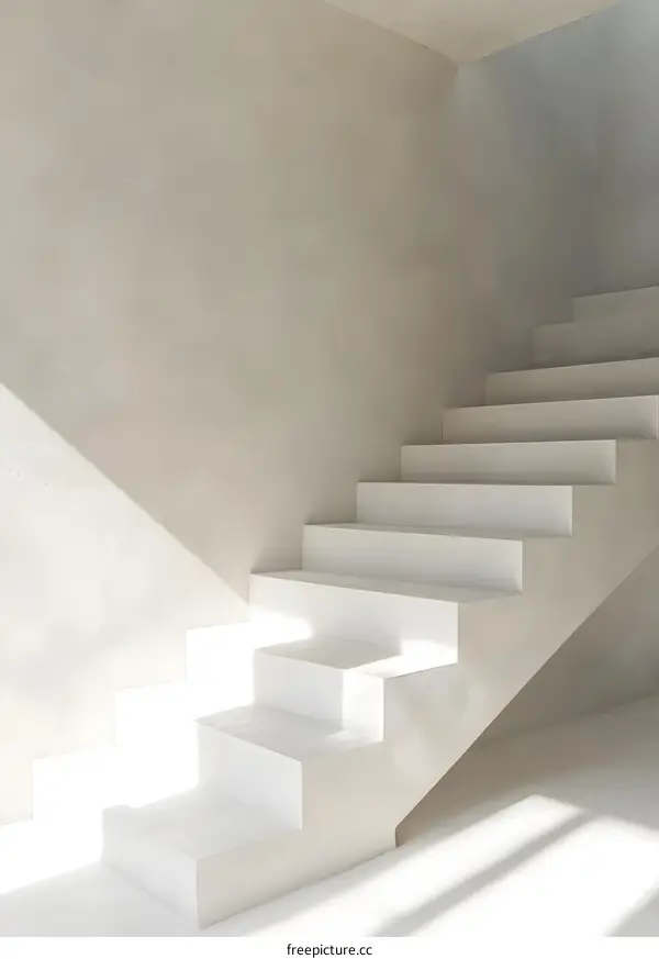 Modern Concrete Staircase with Light