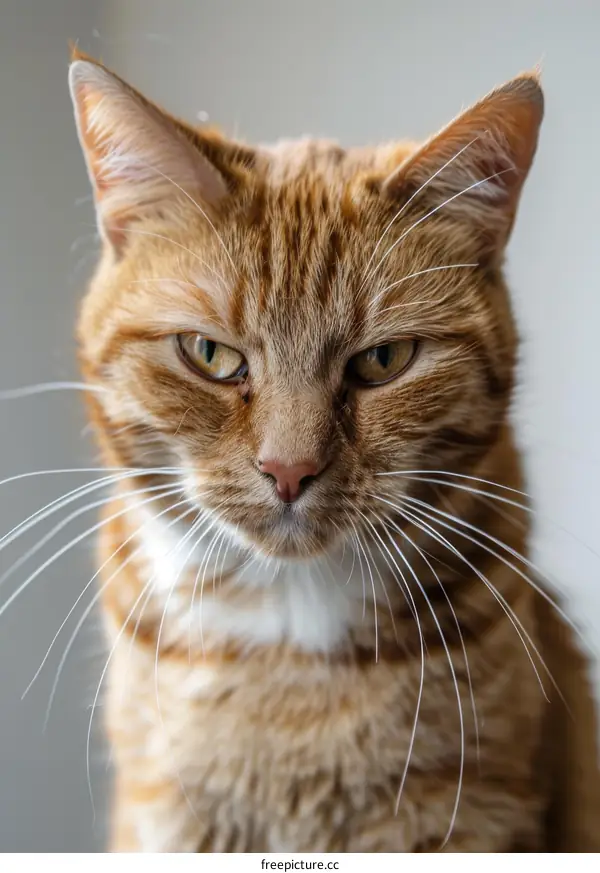 Closeup portrait of a ginger cat