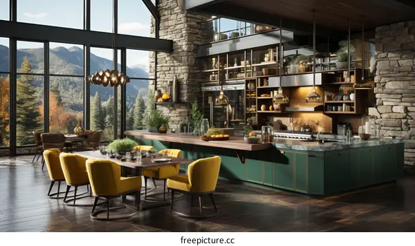 Modern Mountain View Kitchen Interior Design