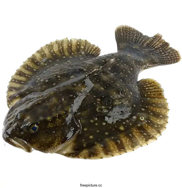 [Transparent Background PNG]Fresh Flatfish on White Background