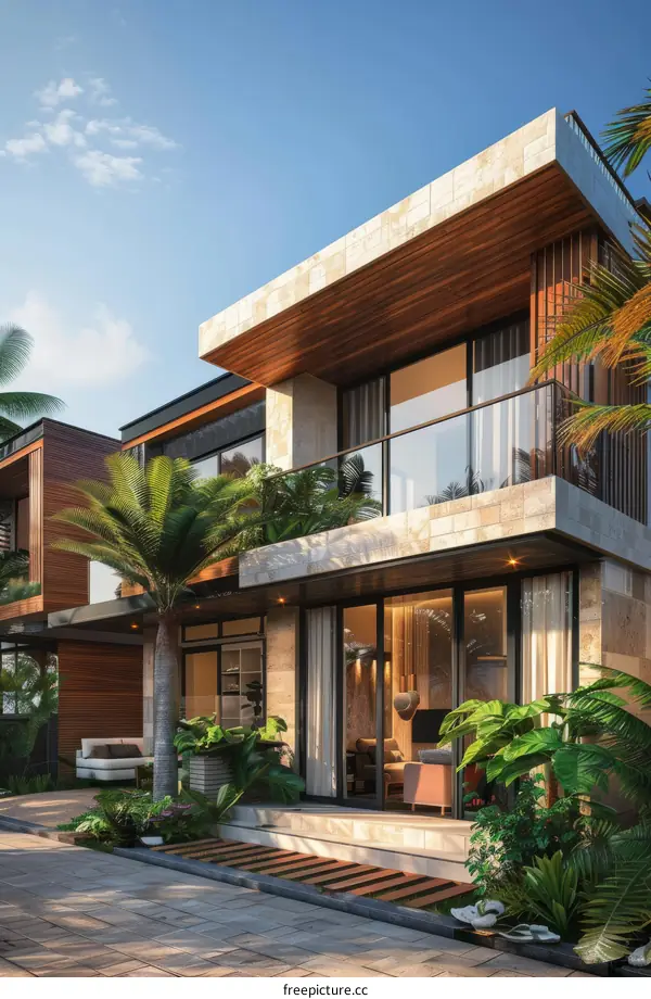 Modern Tropical Townhouse Exterior Design