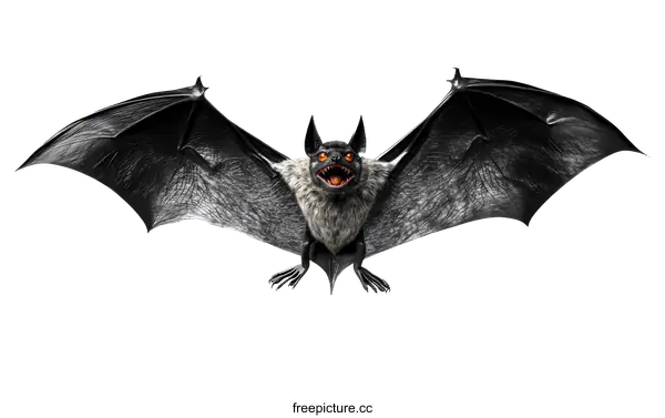 [Transparent Background PNG]Flying Bat against White Background