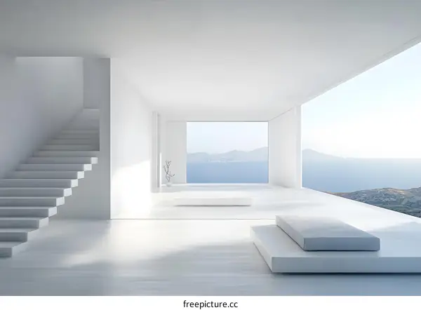 Modern Minimalist Interior Design with Sea View