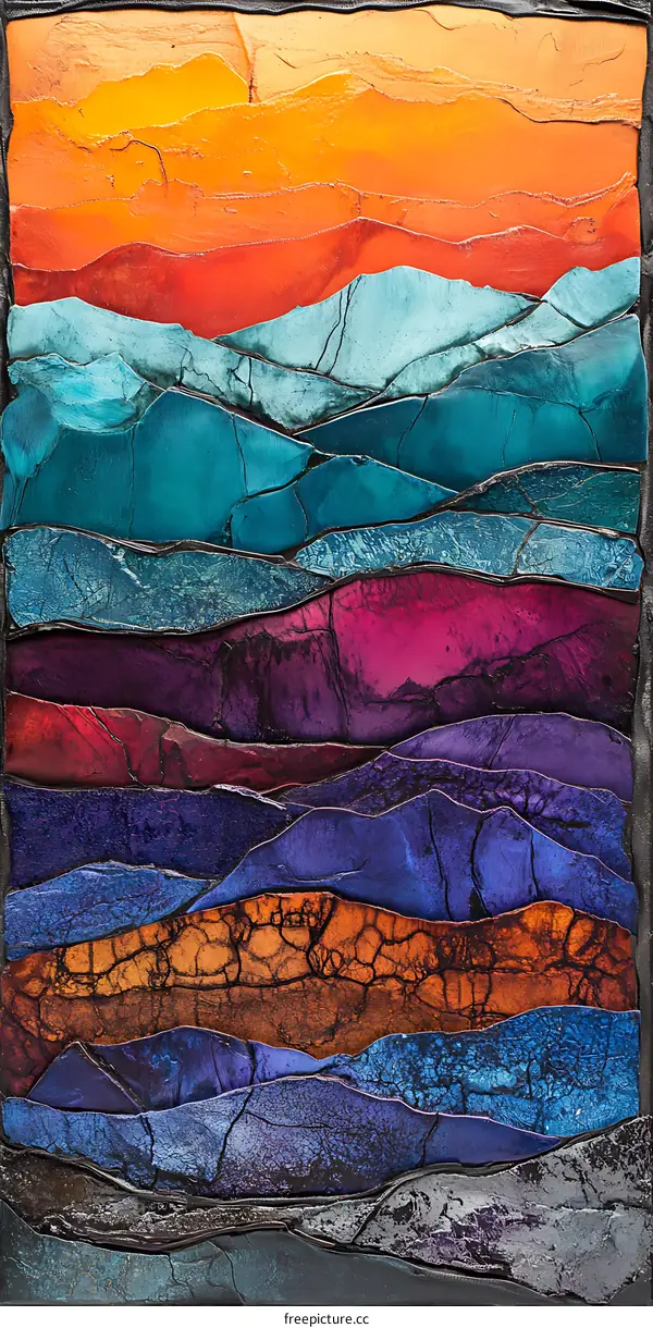 Abstract Sunset Landscape Art Painting