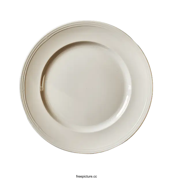 [Transparent Background PNG]White Round Plate on White Background