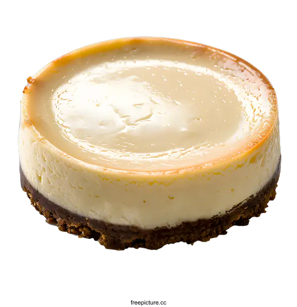 [Transparent Background PNG]Delicious Baked Cheesecake on White Background