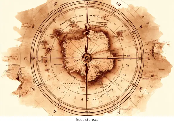 Vintage Antique World Map Illustration