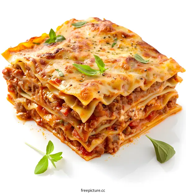 Delicious Lasagna with Cheese and Basil
