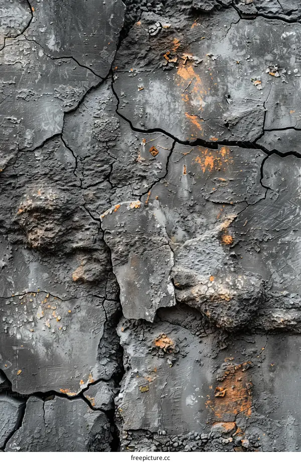 Cracked Weathered Painted Wall Surface