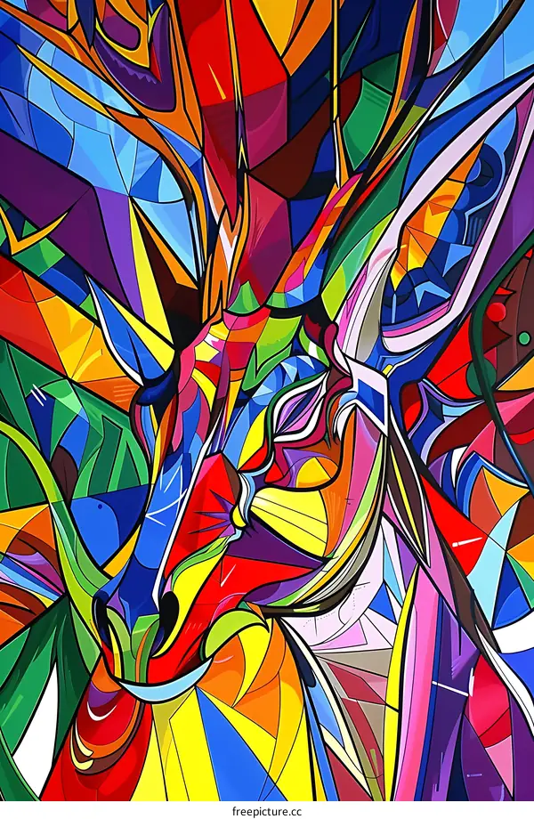 Abstract Geometric Animal Art Painting