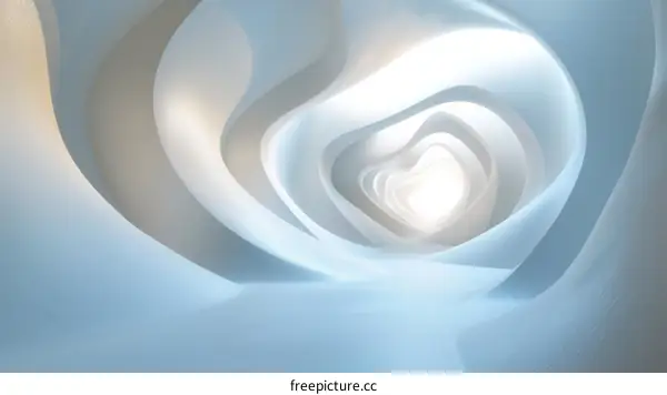 Blue and white abstract tunnel