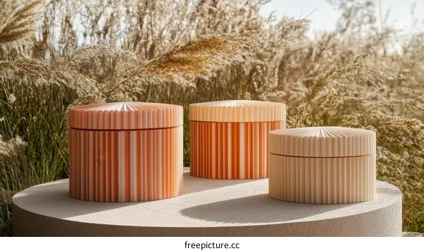 Decorative Storage Boxes Set in a Natural Setting