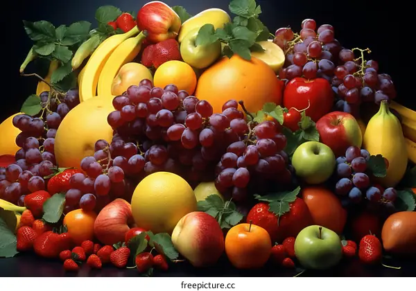 Fresh and Colorful Fruit Assortment
