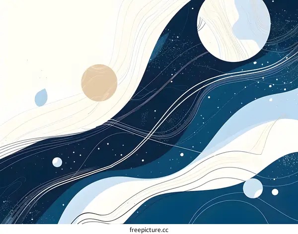 Abstract Blue and White Galaxy Background Illustration