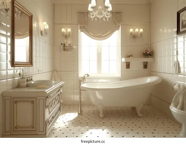 Elegant Antique Style Bathroom Interior Design