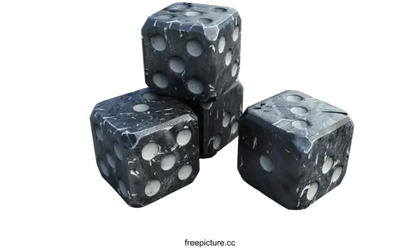 [Transparent Background PNG]Stone Dice on transparent background